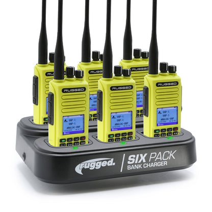 Handheld Radio and 6-Pack Bank Charger Bundle