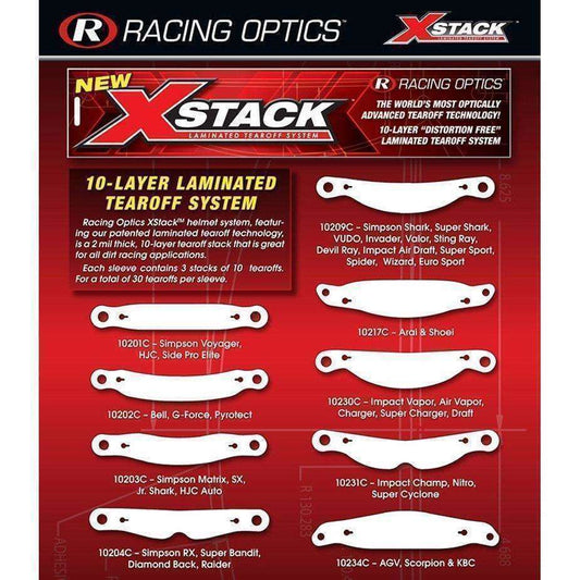 #10203C: XStack Tear Offs for Simpson Matrix, SX, Jr. Shark, HJC Auto, OMP