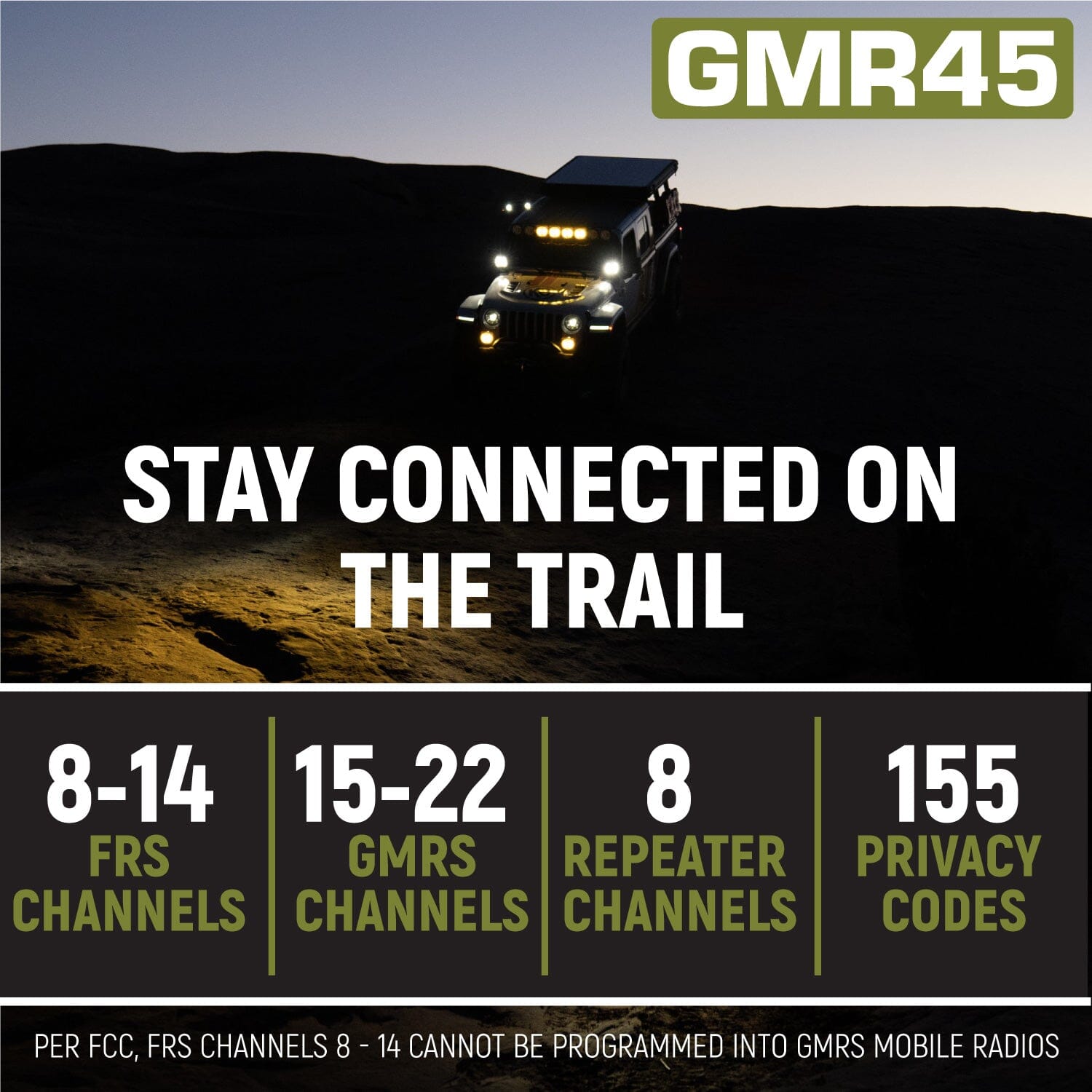 Adventure Radio Kit - GMR45 Powerful GMRS Mobile Radio Kit and External Speaker