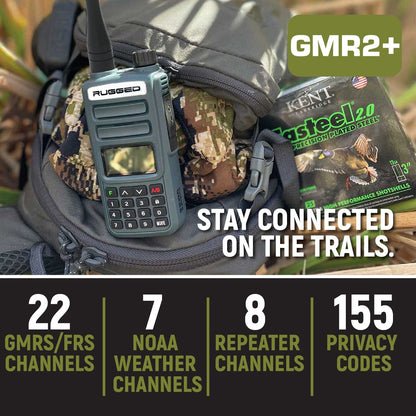 BUNDLE - Rugged GMR2 GMRS and FRS Two Way Handheld Radio with Hand Mic