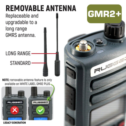 BUNDLE - Rugged GMR2 GMRS and FRS Two Way Handheld Radio with Hand Mic