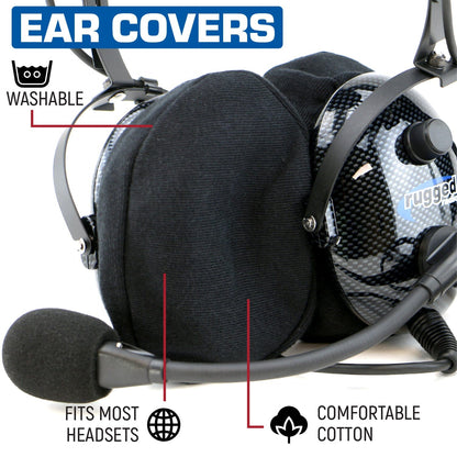 Cotton cloth Ear Covers with elastic band fit most headsets and cover your ear seals