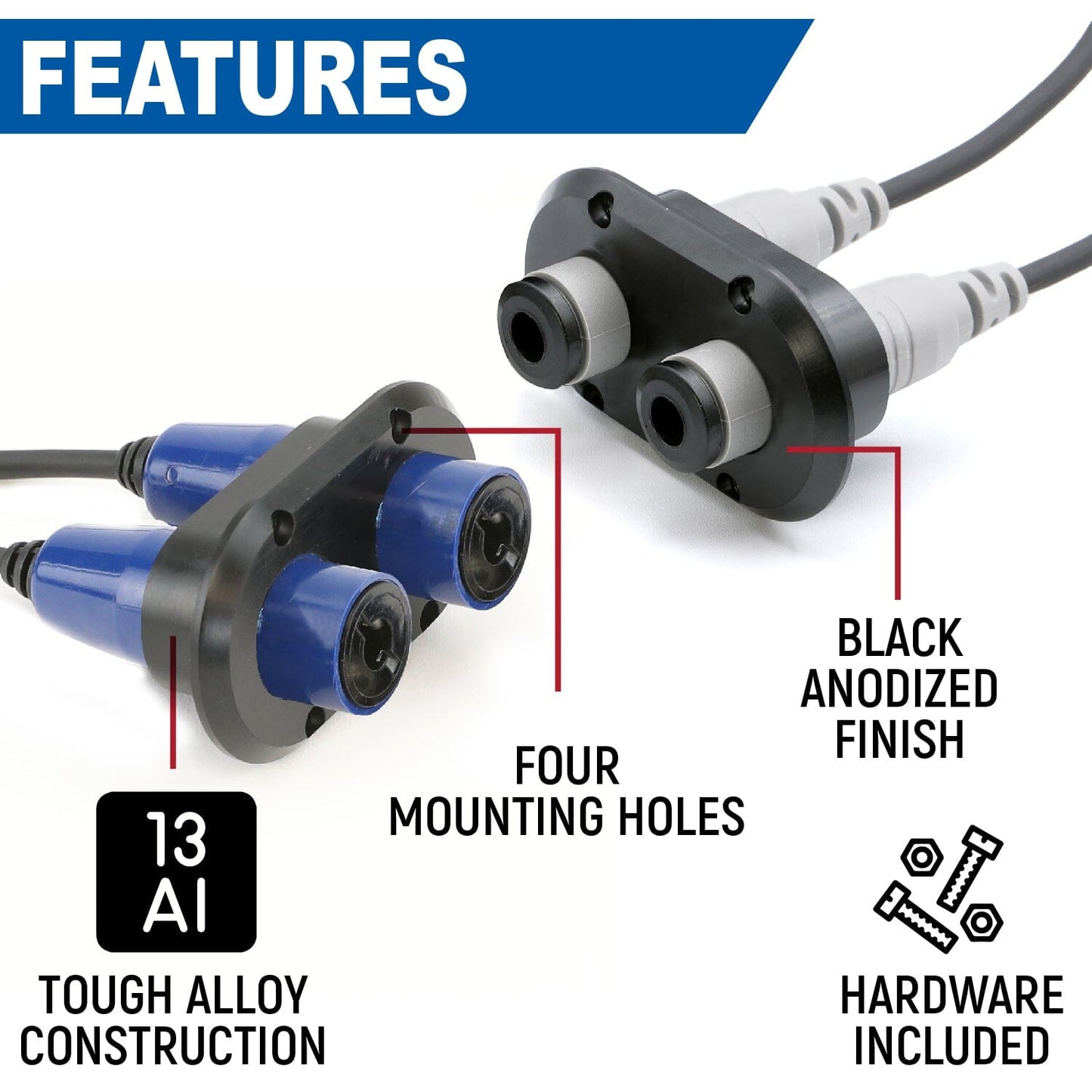 Dual Headset / Helmet Jack Flush Mount