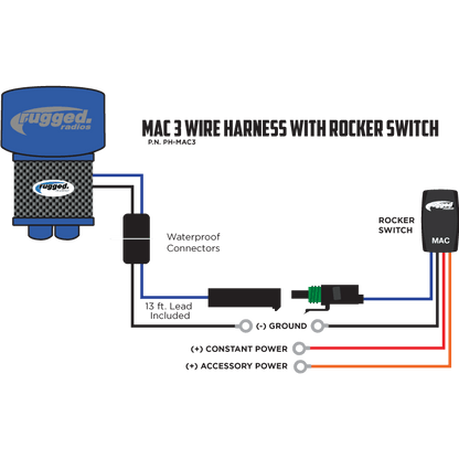 Switch Install Harness for MAC Helmet Air Pumpers