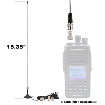 Magnetic Mount Dual Band Antenna for Rugged Handheld Radios R1, RDH-X, V3, RDH-16, RH-5R